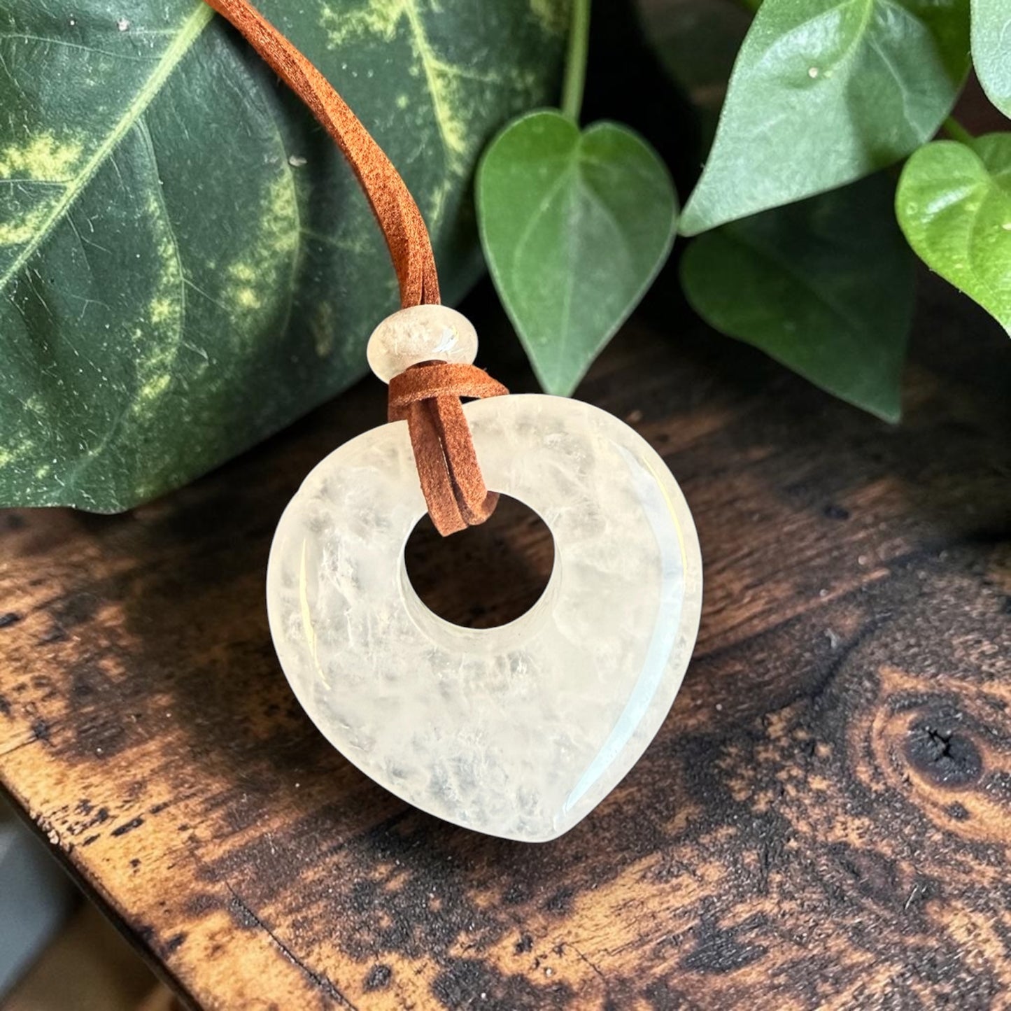 PENDANT || CLEAR QUARTZ HEART NECKLACE