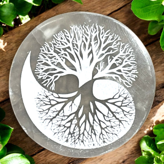 CHARGING PLATE || SELENITE - ABOVE/BELOW YING & YANG