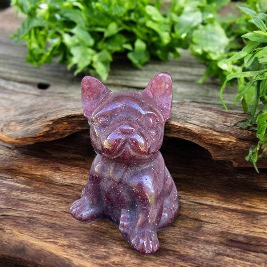 CARVINGS || STRAWBERRY QUARTZ DOG