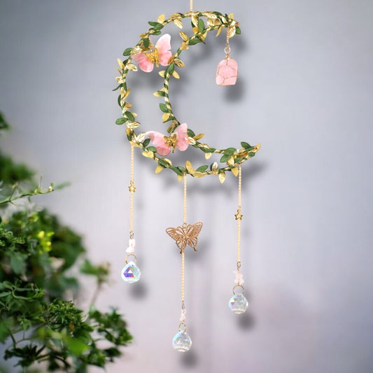 SUN CATCHER || ROSE QUARTZ FAIRY MOON