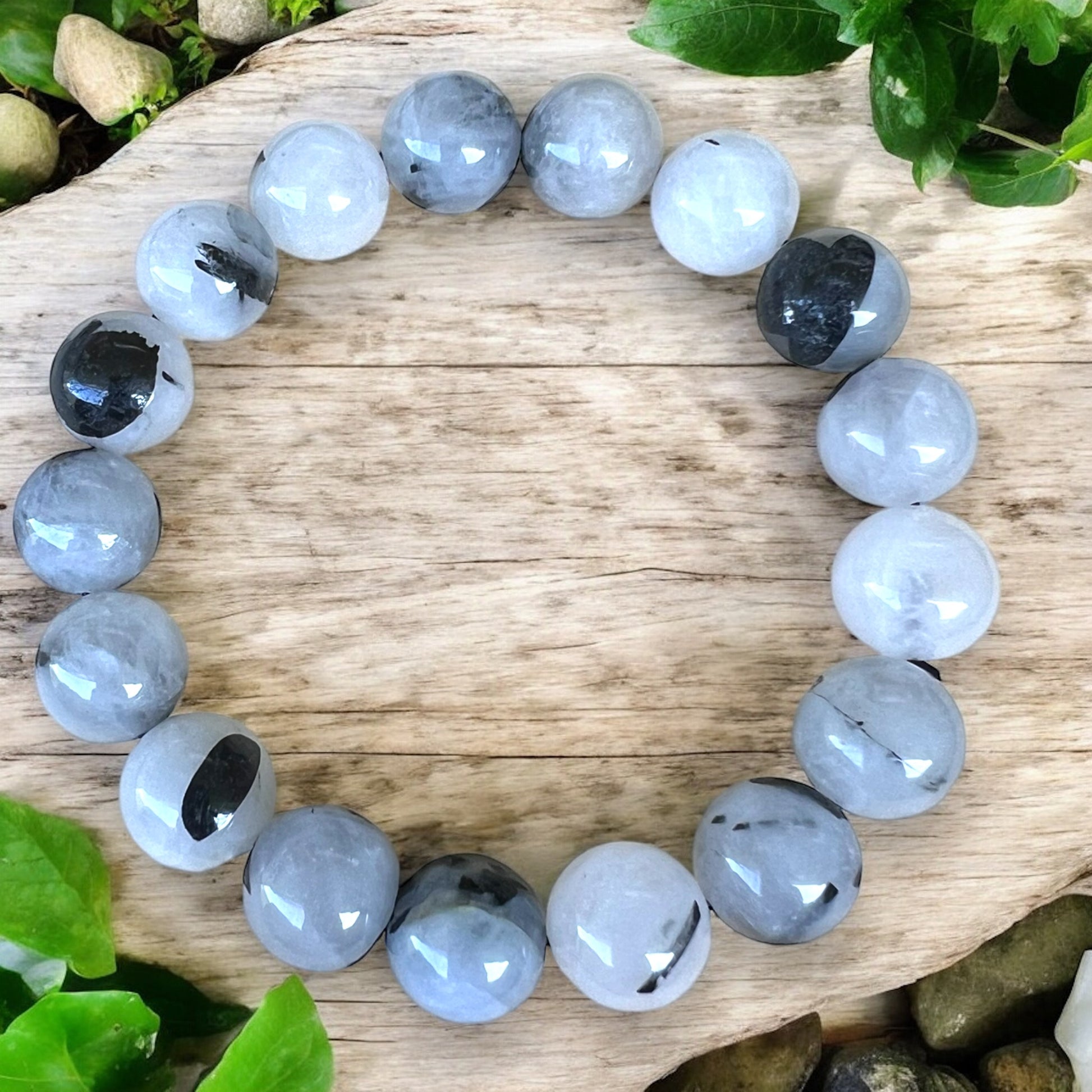 BRACELET || BLACK TOURMALINATED QUARTZ