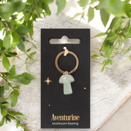 KEYRING || GREEN AVENTURINE MINI MUSHROOM