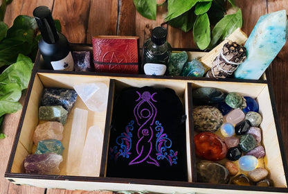 TAROT / RITUAL BOX || SUN, MOON & STAR - LARGE