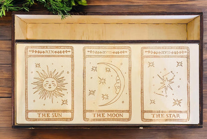 TAROT / RITUAL BOX || SUN, MOON & STAR - LARGE
