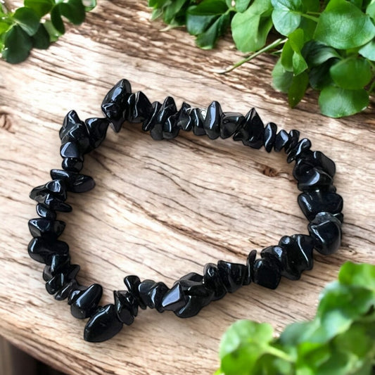 CHIP BRACELET || BLACK OBSIDIAN
