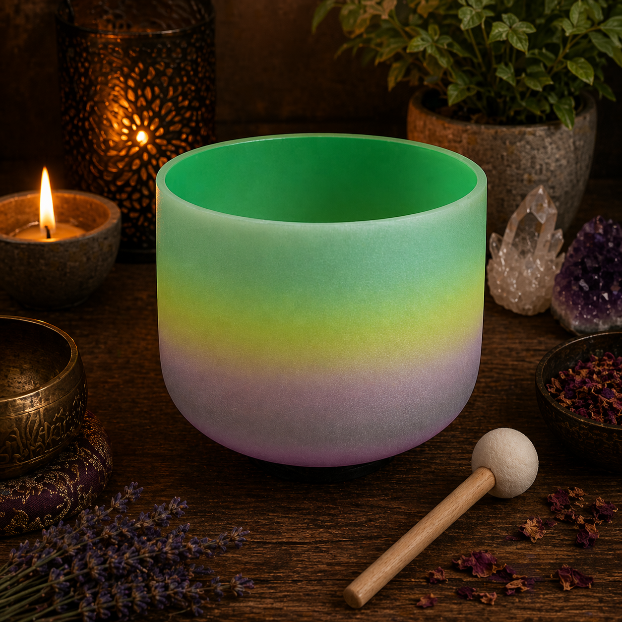 SINGING BOWLS || QUARTZ CRYSTAL - RAINBOW - F NOTE