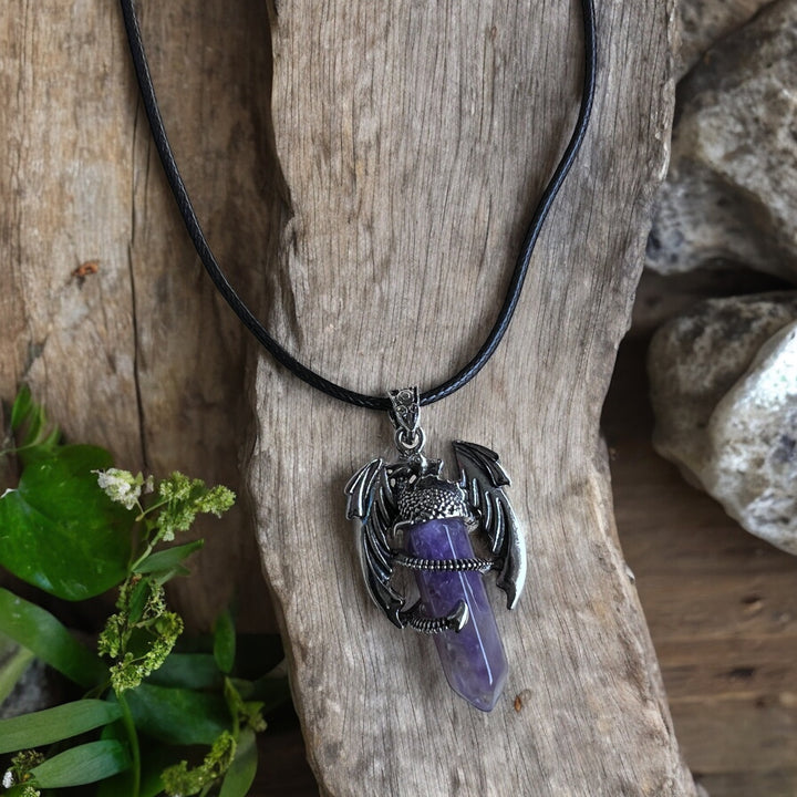 PENDANTS || AMETHYST POINT DRAGON NECKLACE