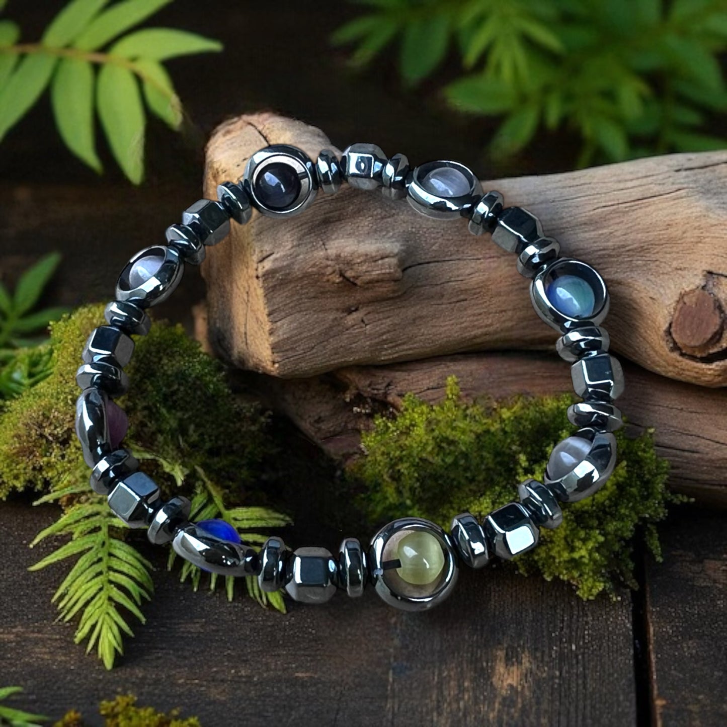 CHIP BRACELET || HEMATITE & CATS EYE