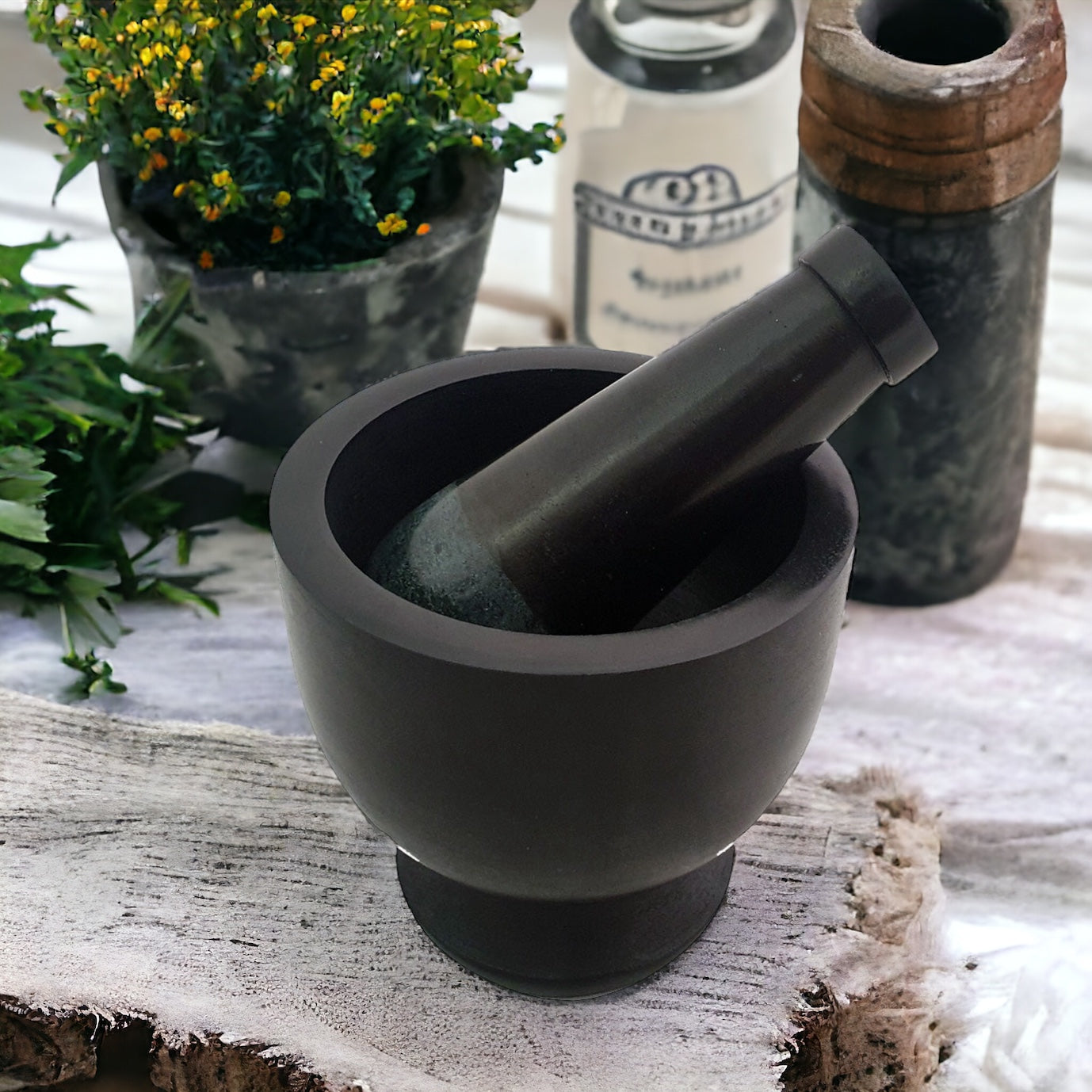 MORTAR & PESTLE || BLACK SOAPSTONE