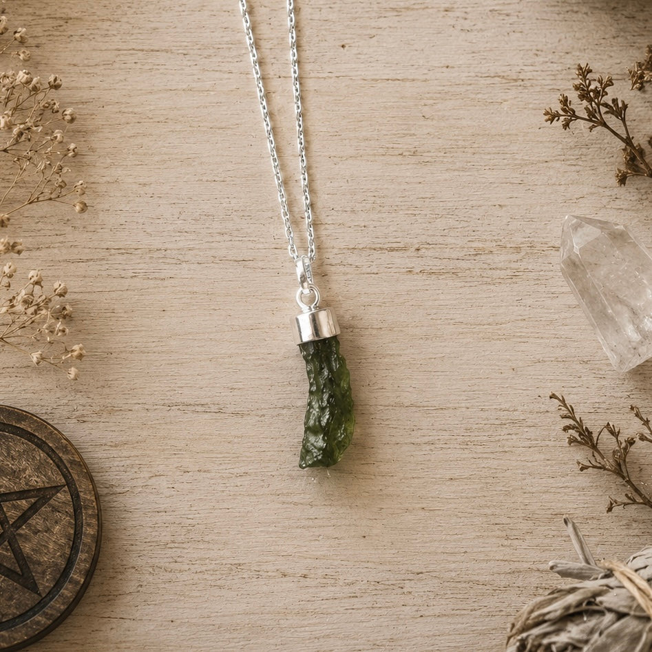 PENDANTS || MOLDAVITE - 925 STERLING SILVER