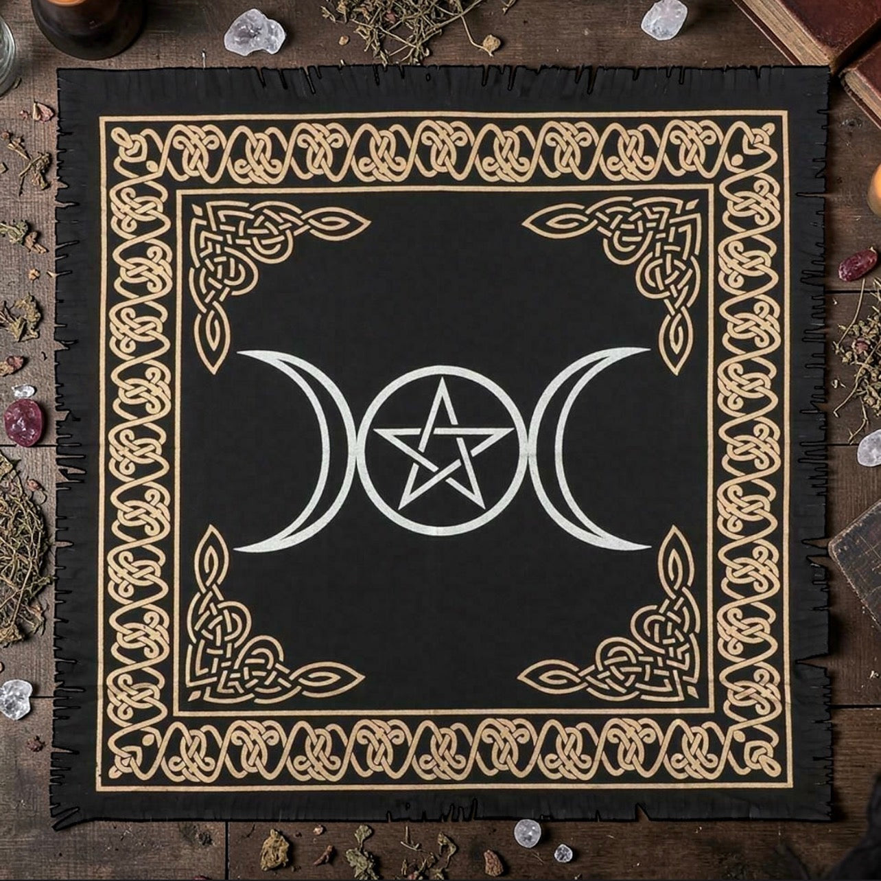 ALTAR CLOTH || PENTACLE TRIPLE MOON