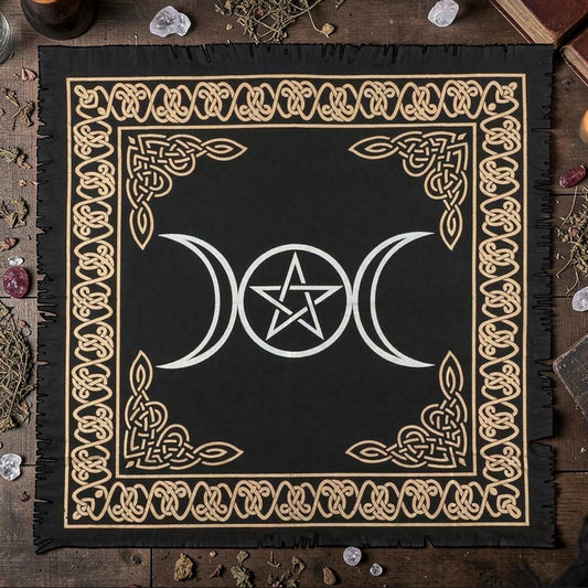 ALTAR CLOTH || PENTACLE TRIPLE MOON