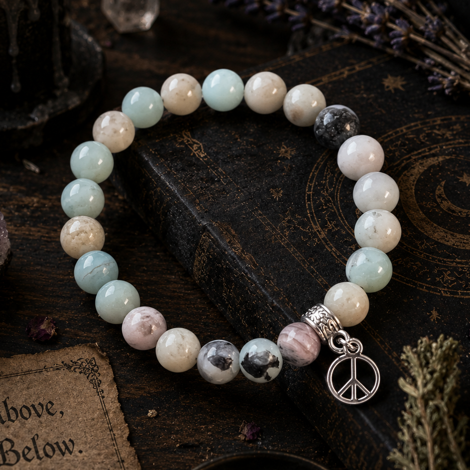 BRACELET || AMAZONITE WITH PEACE CHARM