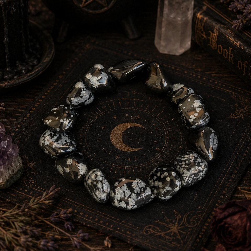 BRACELET || SNOWFLAKE OBSIDIAN