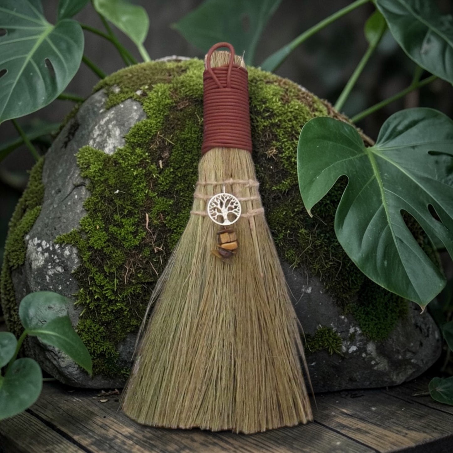 BESOM || WITCHES BROOM - TREE OF LIFE & TIGER EYE