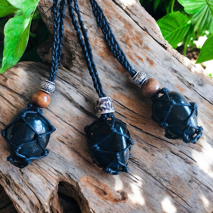 NECKLACE || INTUITIVELY CREATED - WHISPERS OF STONE & SYMBOL - MACRAME CRYSTAL KEEPERS