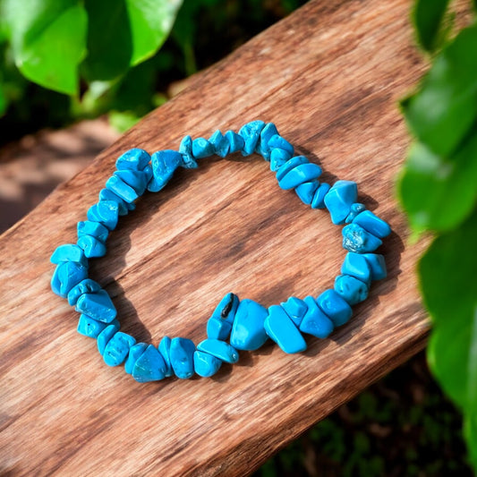 CHIP BRACELET || BLUE HOWLITE