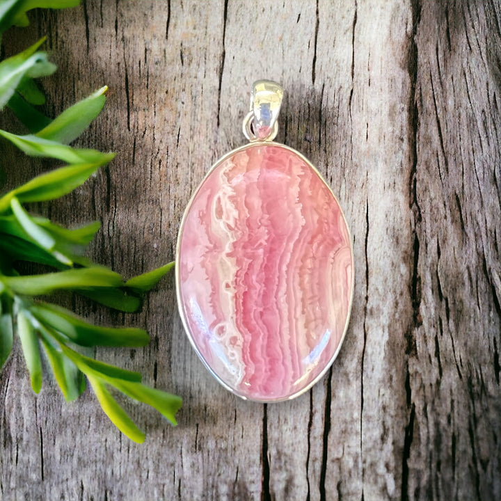 RHODOCHROSITE PENDANT - 925 STERLING SILVER