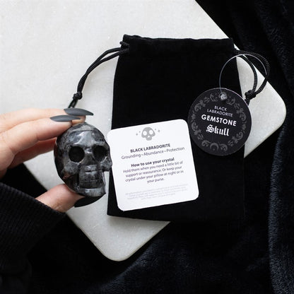 CARVINGS || BLACK LABRADORITE SKULL