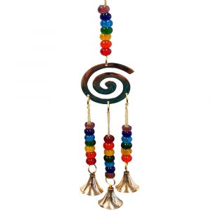 BRASS BELL CHIMES - CHAKRA SPIRAL - 32CM