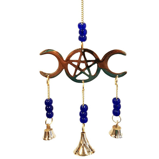 BRASS BELL CHIMES - TRIPLE MOON - 26CM