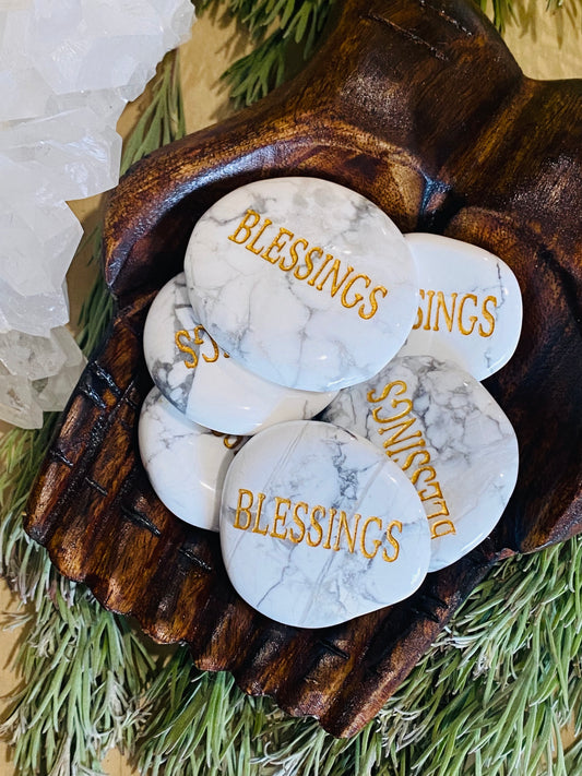 NAME STONE || HOWLITE - “BLESSINGS”