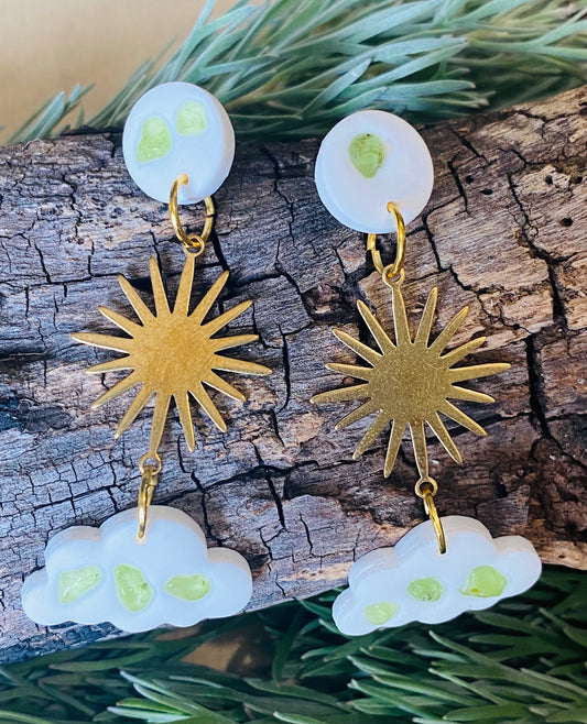 MUANI & ME EARRINGS || PERIDOT SUN & CLOUD