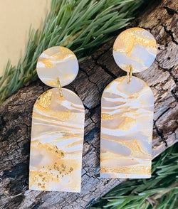 MUANI & ME EARRINGS || GOLD MARBLE ARCH