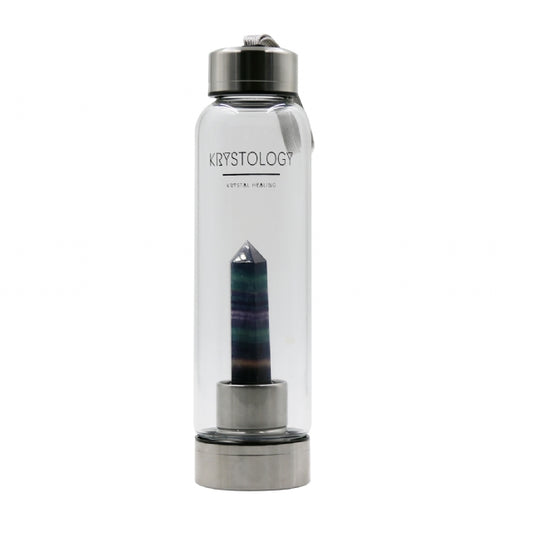 CRYSTAL WATER BOTTLES || RAINBOW FLUORITE POINT