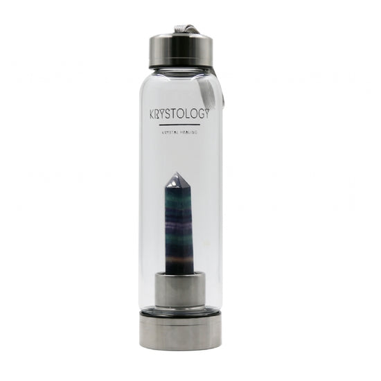 CRYSTAL WATER BOTTLES || RAINBOW FLUORITE POINT