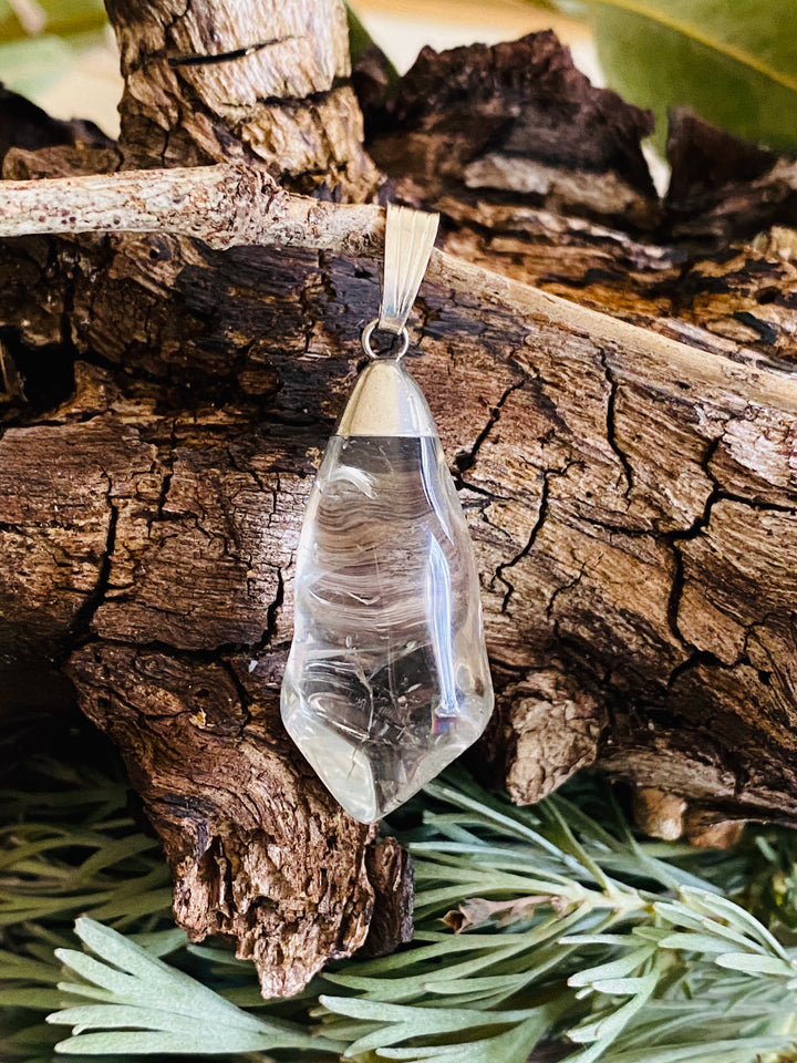 GREEN AMETHYST PENDANT - 925 STERLING SILVER