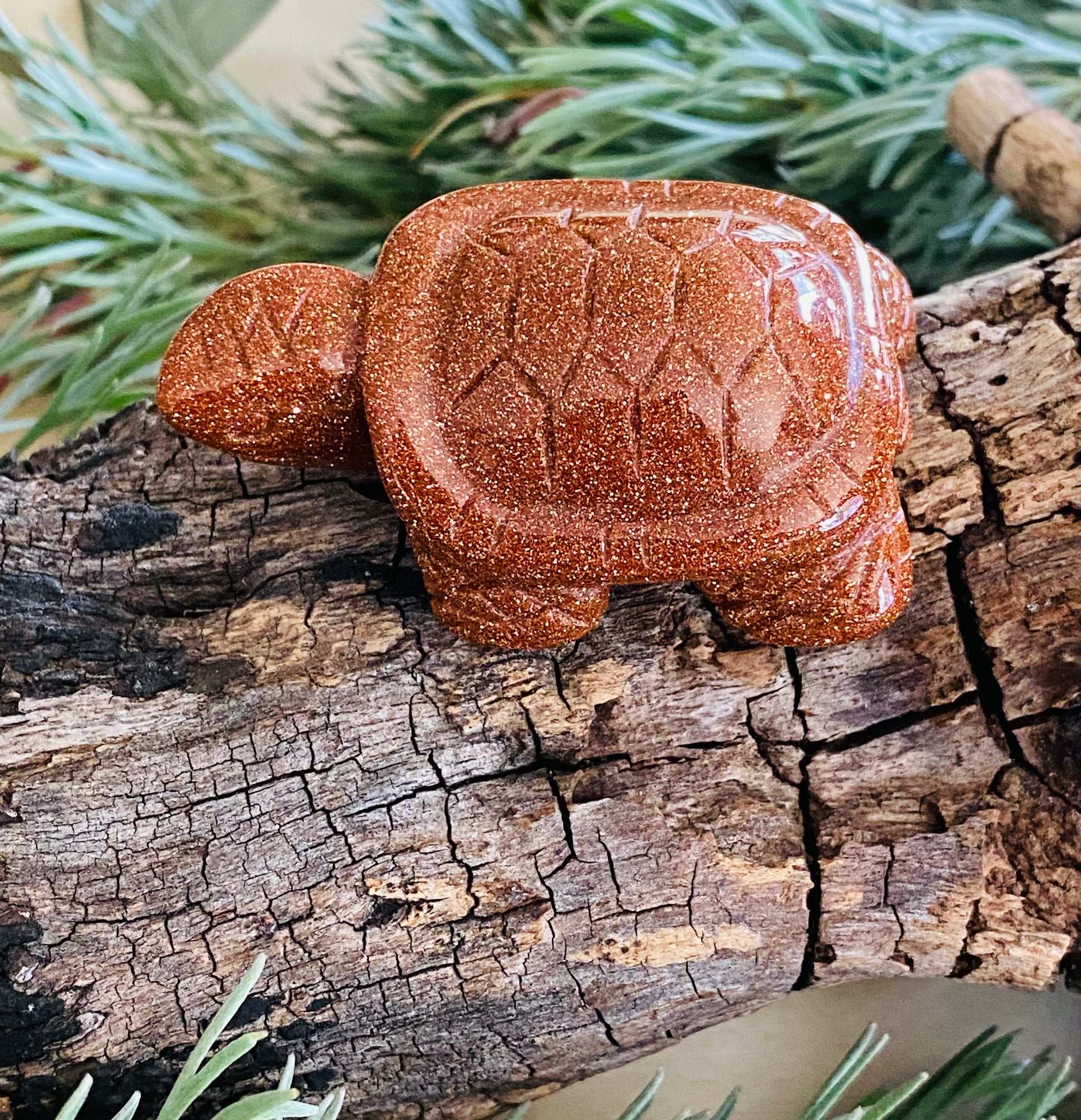 CARVINGS || GOLDSTONE TORTOISE