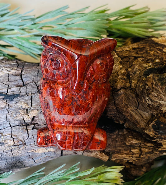CARVINGS || BRECCIATED JASPER OWL