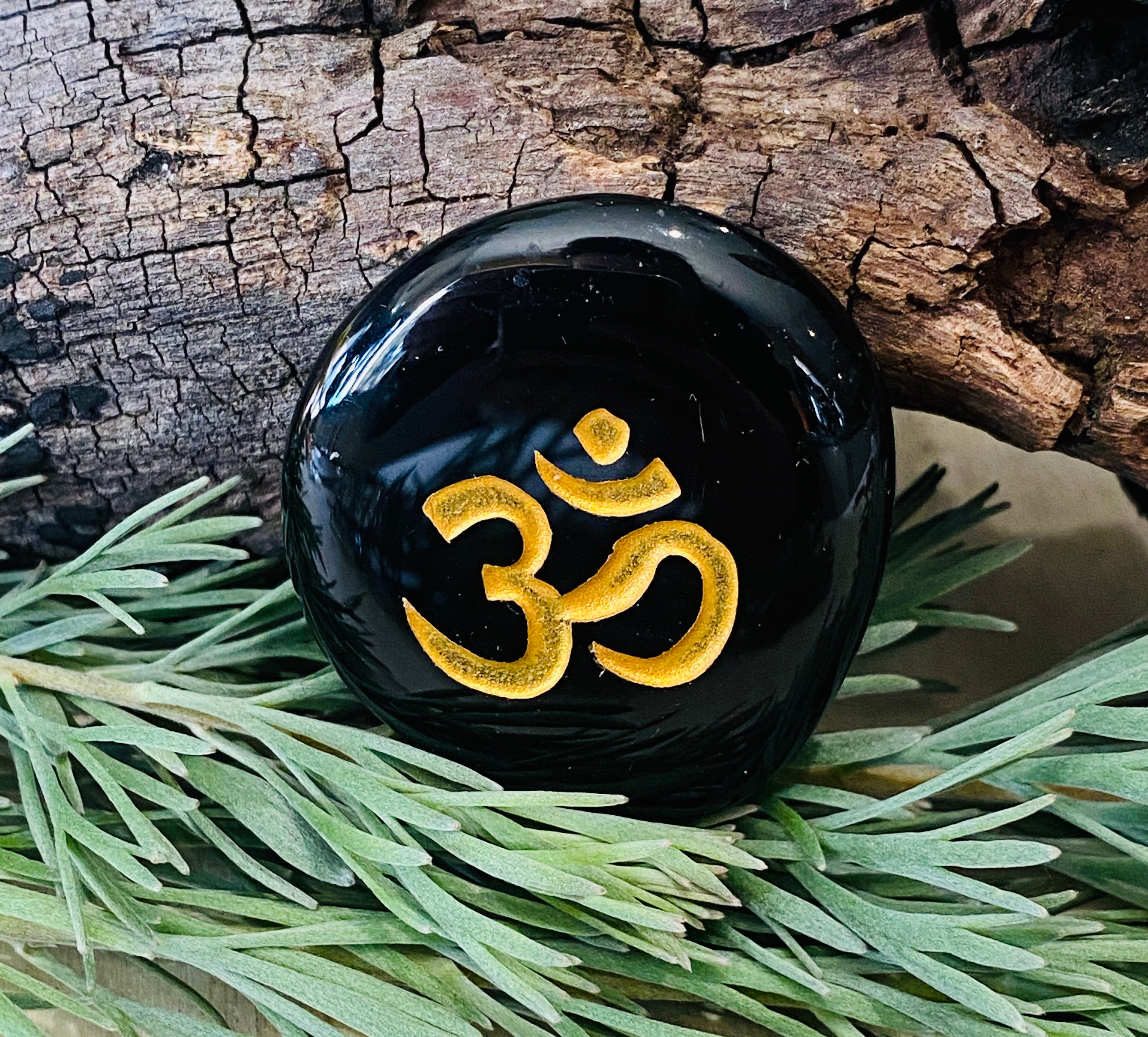 NAME STONE || BLACK OBSIDIAN - “OM”