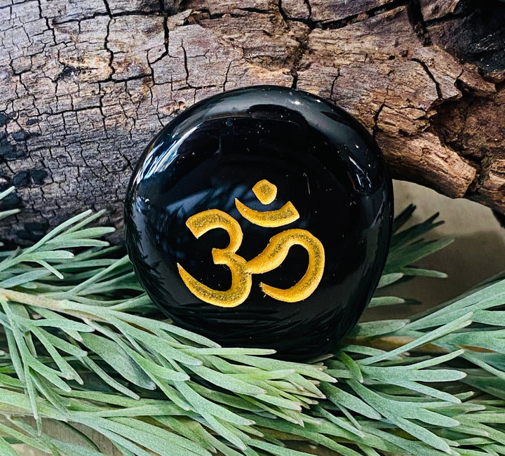 NAME STONE || BLACK OBSIDIAN - “OM”