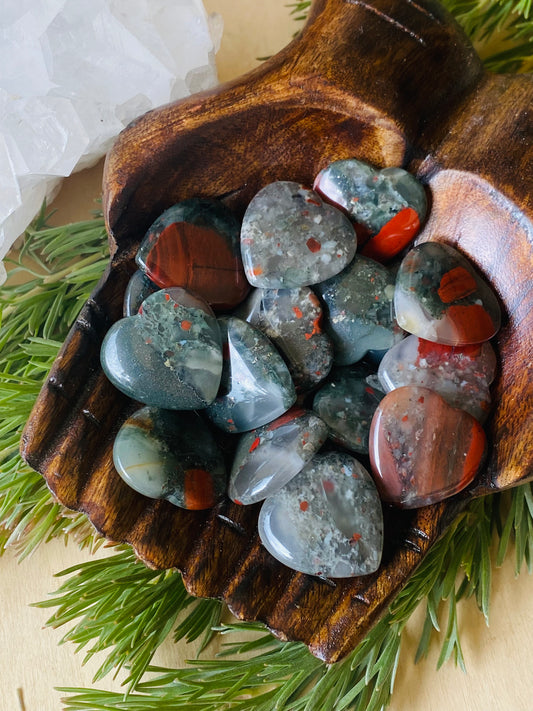 HEARTS || MINI RED & GREEN JASPER HEARTS